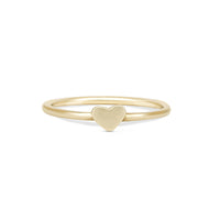 Thumbnail of Front view of the You Are My Heart Ring in 14k solid gold, featuring a heart-shaped outline on a polished band.